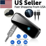 USB Wireless Bluetooth 5.0 2-in-1 Audio Adapter Transmitter and Receiver with 3.5mm AUX for Car Use