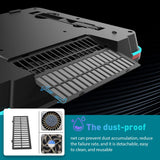 GT500 High-Performance Turbo Fan RGB Laptop Cooling Pad with Adjustable Speed, Seal Foam for Enhanced Cooling, Dust Filter Protection, Compatible with 13-17.3 Inch Gaming Laptops