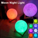 D5 Starry Moon Lamp 8Cm - LED Night Light with Stand