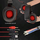 red headphone