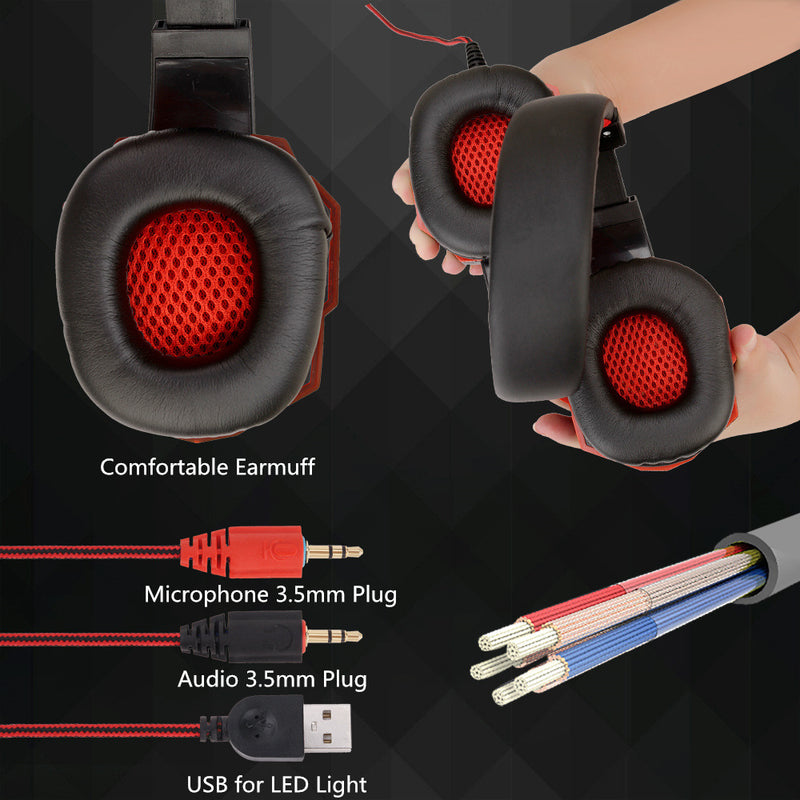 red headphone
