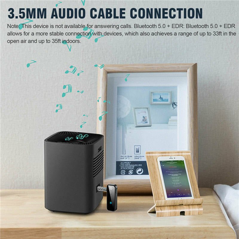 USB Wireless Bluetooth 5.0 2-in-1 Audio Adapter Transmitter and Receiver with 3.5mm AUX for Car Use