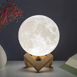D5 Starry Moon Lamp 8Cm - LED Night Light with Stand