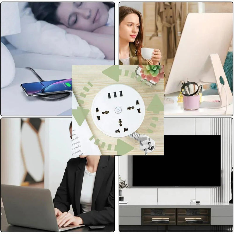 EU Plug AC Outlet Smart Home Power Strip 