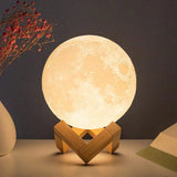 D5 Starry Moon Lamp 8Cm - LED Night Light with Stand