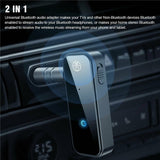 USB Wireless Bluetooth 5.0 2-in-1 Audio Adapter Transmitter and Receiver with 3.5mm AUX for Car Use