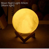 D5 Starry Moon Lamp 8Cm - LED Night Light with Stand